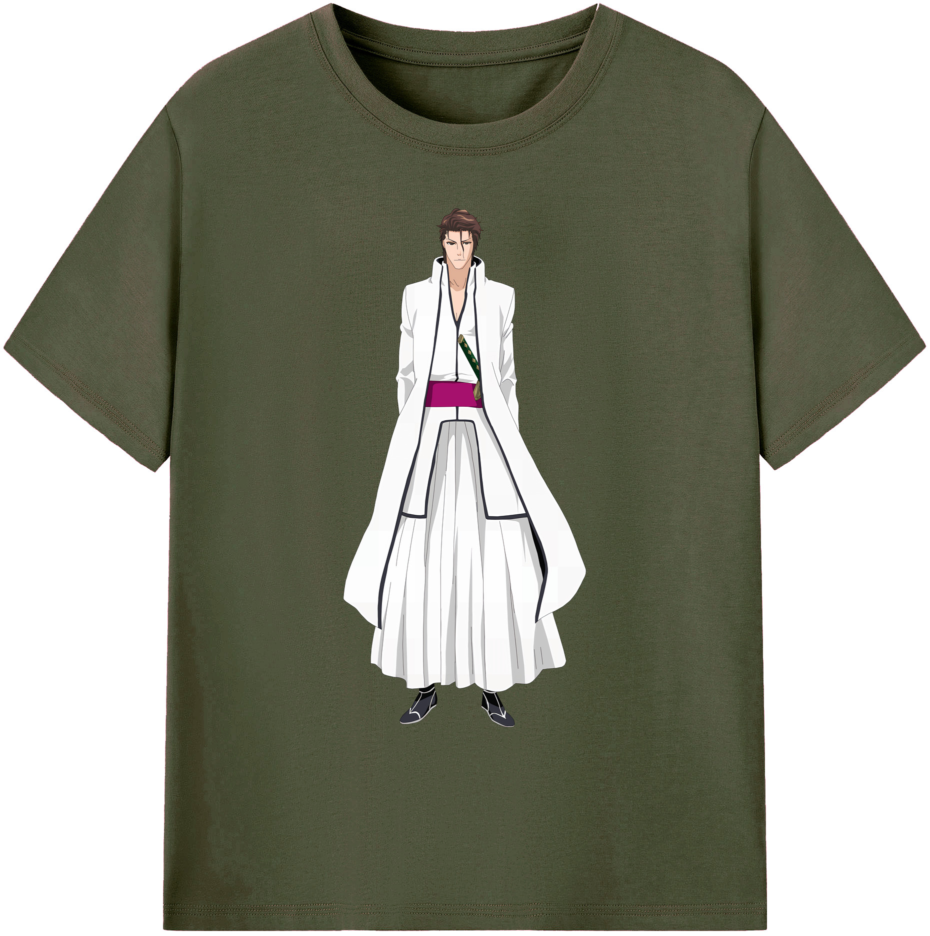 （画像用） ブリーチ 藍染 惣右介（あいぜん そうすけ） BLEACH Aizen Sousuke 綿100％ メンズ半袖Tシャツ｜肌触りやわらか＆通気性